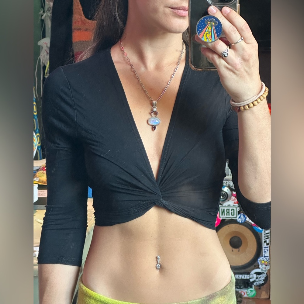 Y2K Forever 21 tie crop top